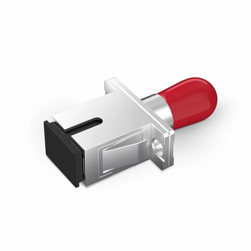 SFPS ST/UPC Female to SC/UPC Female Hybrid Simplex Single Mode/Multimode Metal Fiber Optic Adapter/Coupler with Flange