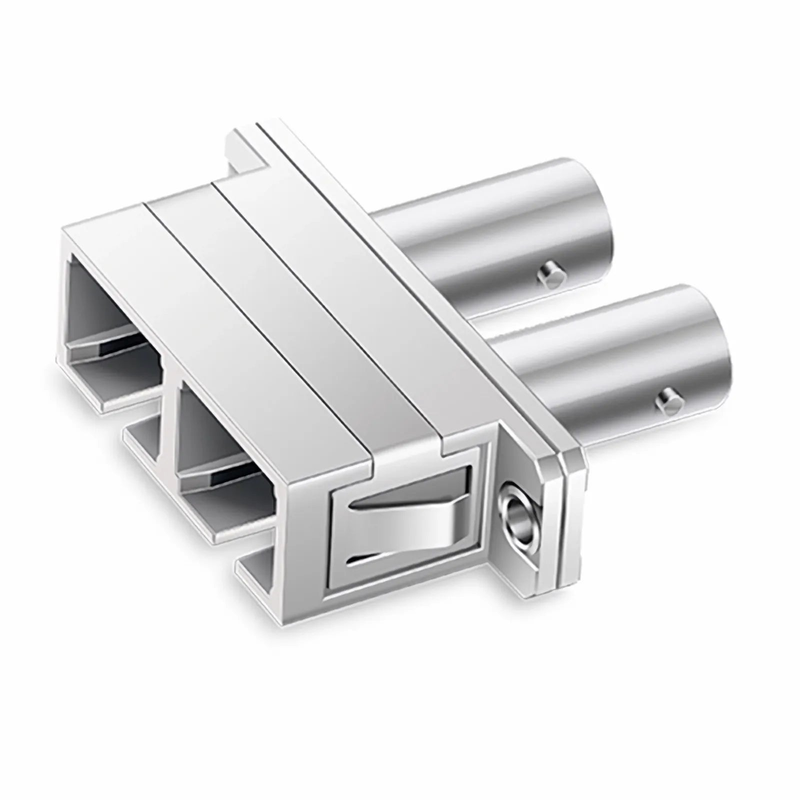 SFPS ST/UPC Female to SC/UPC Female Hybrid Duplex Single Mode/Multimode Metal Fiber Optic Adapter/Coupler with Flange