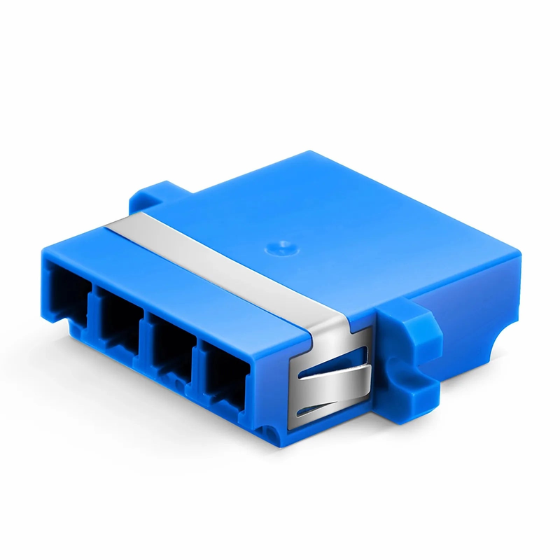 SFPS LC/UPC to LC/UPC Quad OS2 Single Mode Plastic Fiber Optic Adapter/Coupler with Flange