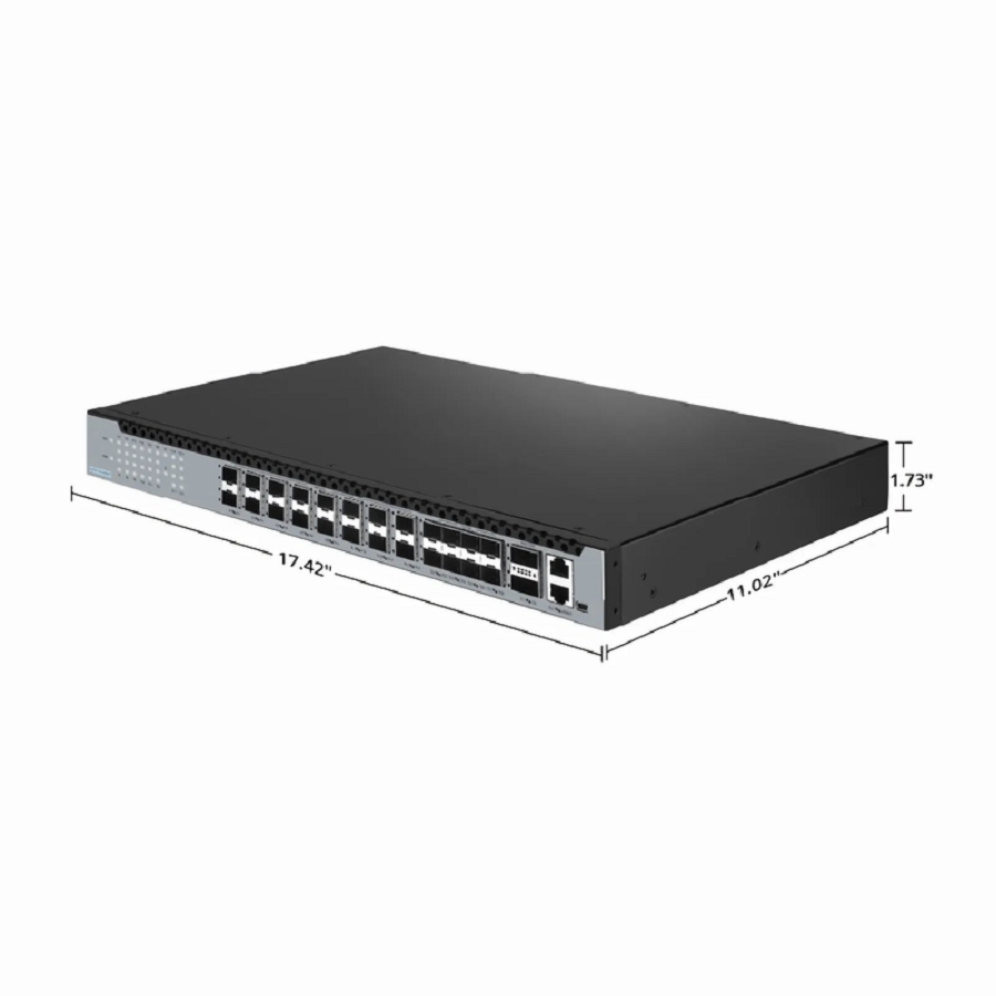 SFPS OLT3710-16XG2T, 16-Port XG(S)-PON OLT with 10G SFP+ and 100G QSFP28 Uplink Ports, Dual Power Supply, Broadcom Chip