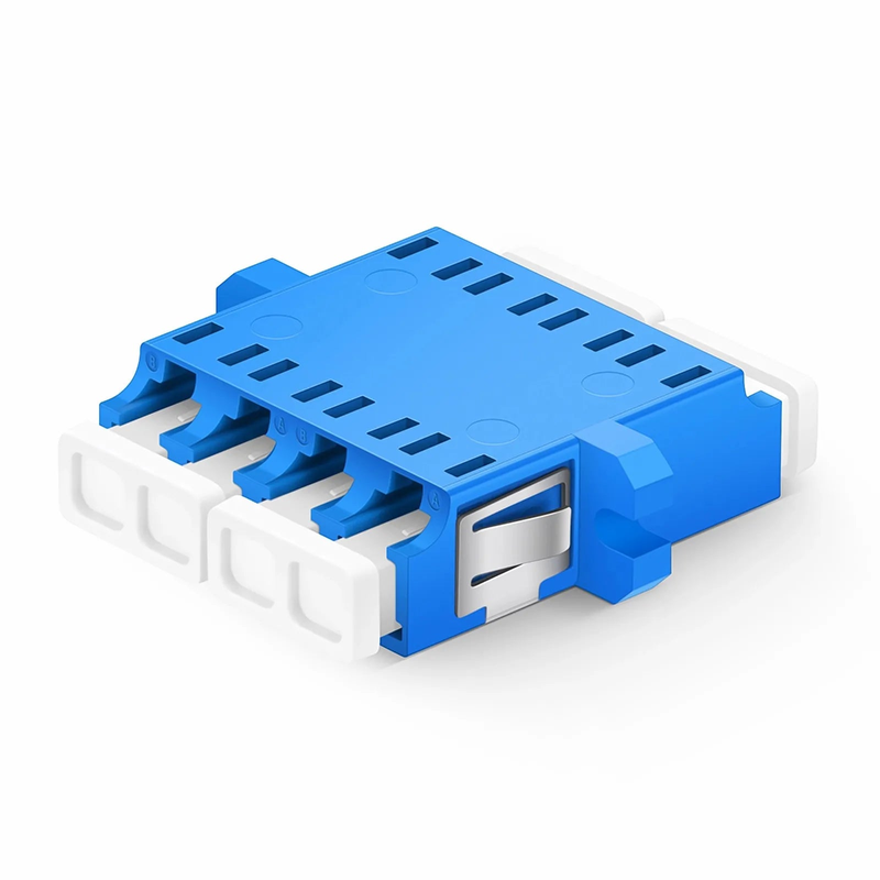 SFPS LC/UPC to LC/UPC Quad OS2 Single Mode Plastic Fiber Optic Adapter/Coupler with Flange