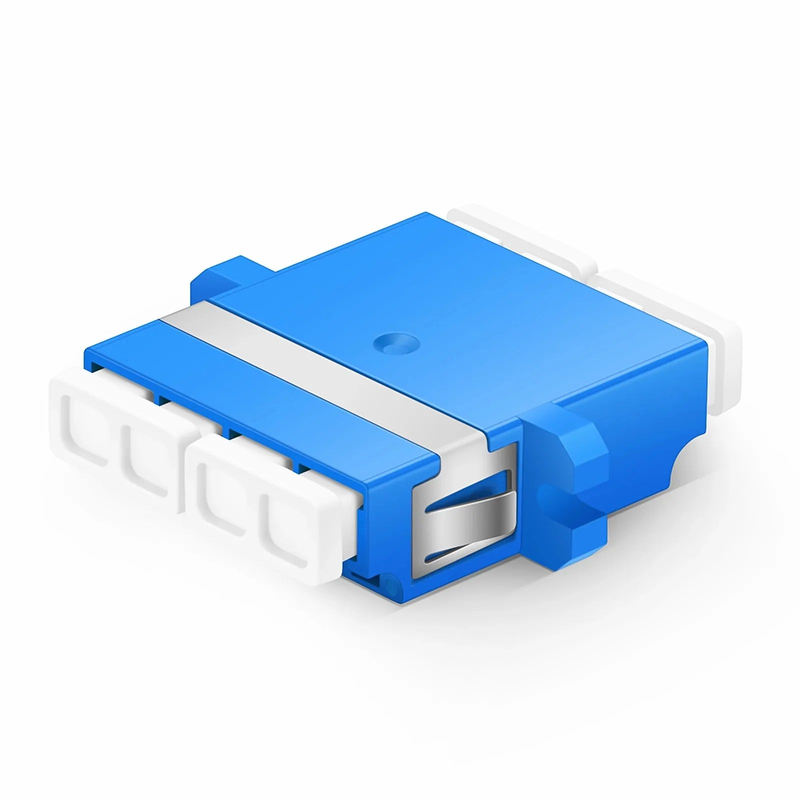 SFPS LC/UPC to LC/UPC Quad OS2 Single Mode Plastic Fiber Optic Adapter/Coupler with Flange