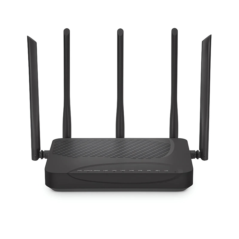 SFPS ONU1930-4GV-W, XGPON HGU ONU with 1 x PON, 4 x GE, 1 x POTS, 1 x USB, and 5 x External Dual Band Antennas (3000M WiFi 4/5/6)