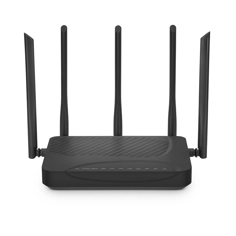 SFPS ONU1930-4GC-W, XGPON HGU ONU with 1 x PON, 4 x GE, 1x RF, 1 x USB, and 5 x External Dual Band Antennas (3000M WiFi 4/5/6)