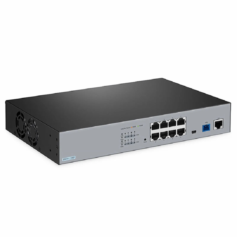 SFPS ONU2111-8GP, XPON (GPON + EPON) MDU ONU with 1 x PON, 8 x GE PoE/PoE+@138.5W