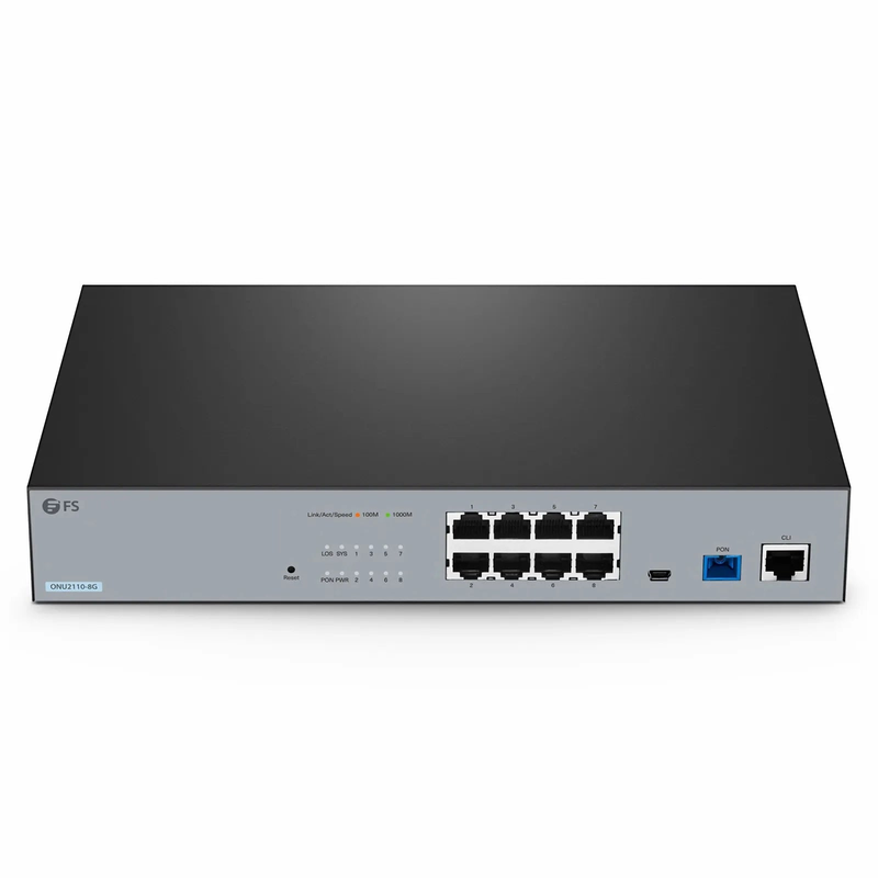 SFPS ONU2110-8G, XPON (GPON + EPON) MDU ONU with 1 x PON, 8 x GE