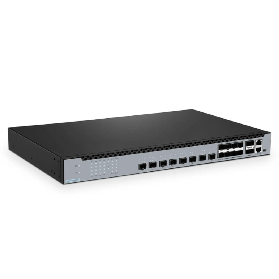 SFPS OLT3710-08CP2T, 8-Port GPON & XG(S)-PON Combo OLT with 8 x 10G SFP+ and 2 x 100G QSFP28 Uplink Ports, Dual Power Supply, Broadcom Chip