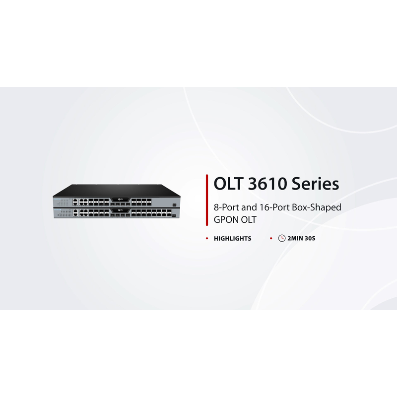 SFPS OLT3610-08GP4S, Layer 3 Feature 8-Port GPON OLT with 10G SFP+ Uplink Ports, AC Power Supply, Broadcom Chip