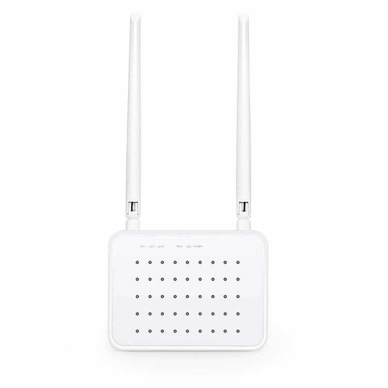 SFPS ONU1910-1GF-W, XPON (GPON + EPON) ONU, with 1 x PON, 1 x GE, 1 x FE, 1 x USB, and 2 x External Antennas (2.4GHz, 300Mbps WiFi 4)
