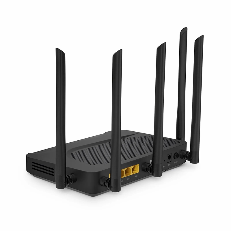SFPS ONU1910-4GV-W, XPON (GPON + EPON) HGU ONU, 1 x PON, 4 x GE, 1 x POTS, 1 x USB, and 5 x External Dual Band Antennas (3000M WiFi 4/5/6)