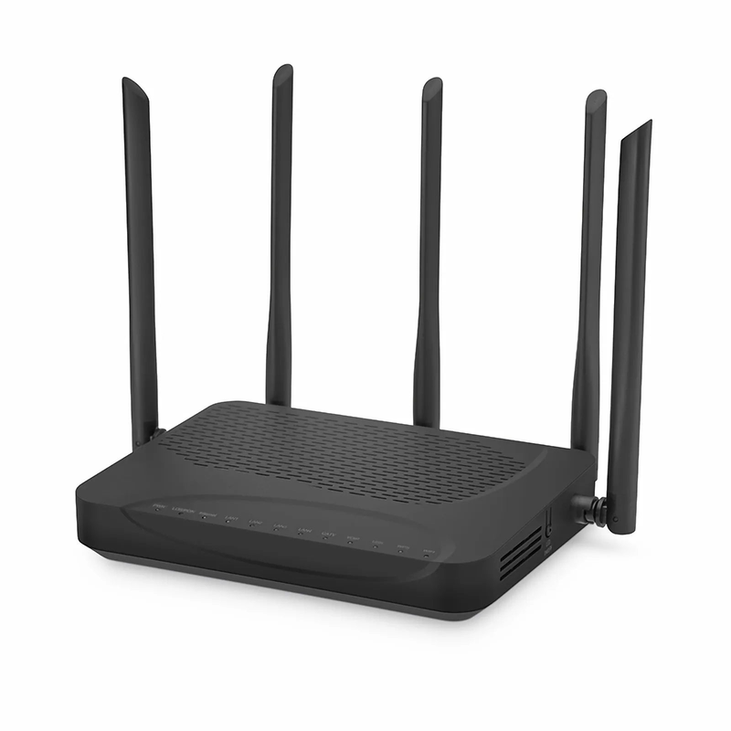 SFPS ONU1911-4GVC-W, XPON (GPON+EPON) ONU, with 1x PON, SC/UPC, 4x GE, 1x POTS, 1x USB, 1x RF, and 5x External Antennas (3000M WiFi 6)