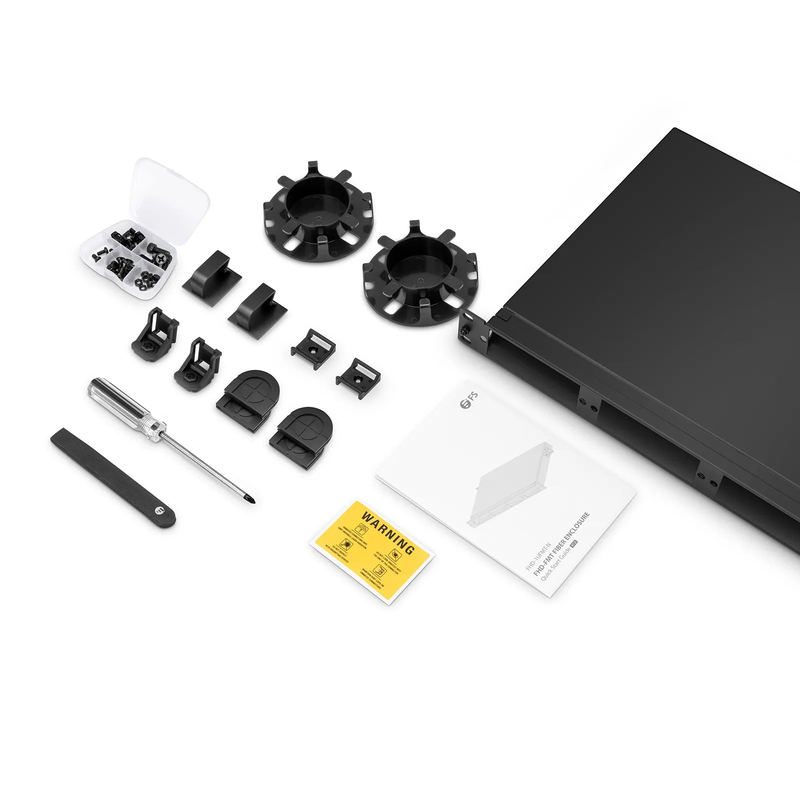 SFPS FHD High Density 1U Rack Mount Enclosure Unloaded, Tool-less Removable Top Cover, Holds up to 4 x FHD Cassettes, Panels, or Splice Trays, 144 Fibers (LC)