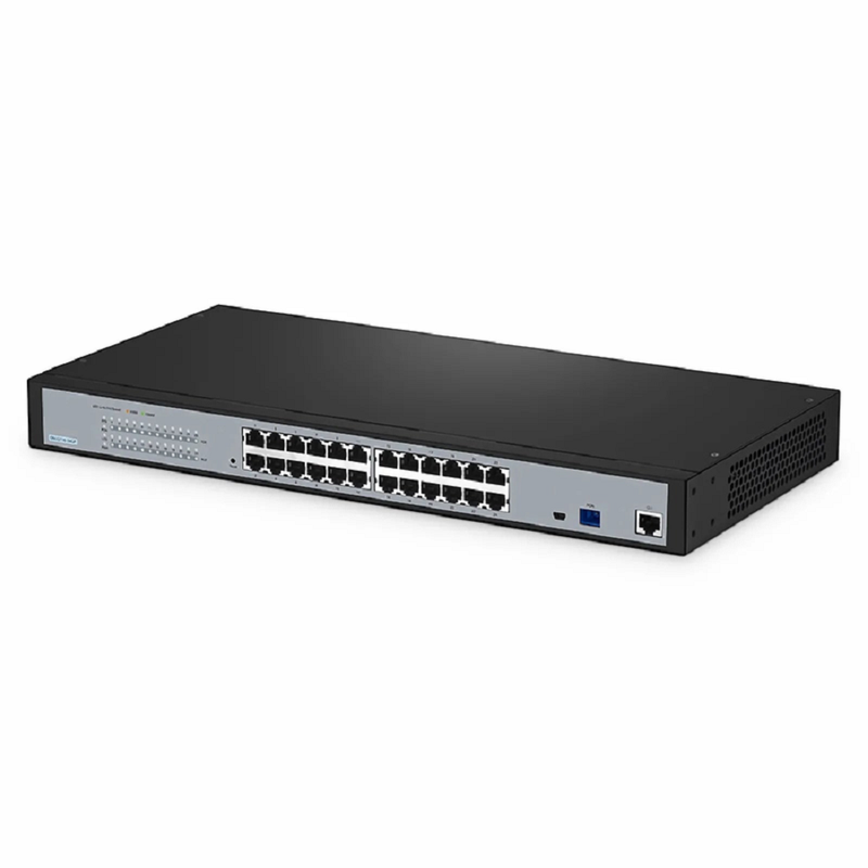 SFPS ONU2110-24GP, XPON (GPON + EPON) MDU ONU with 1 x PON, 24 x GE PoE/PoE+@370W, 220V AC Power Supply