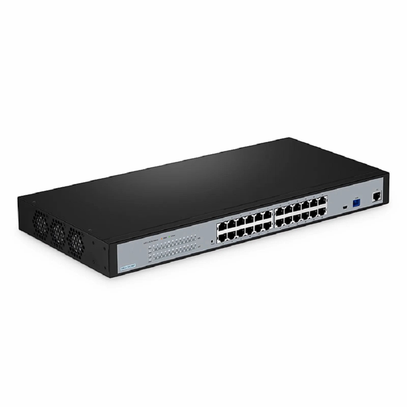 SFPS ONU2110-24GP, XPON (GPON + EPON) MDU ONU with 1 x PON, 24 x GE PoE/PoE+@370W, 220V AC Power Supply