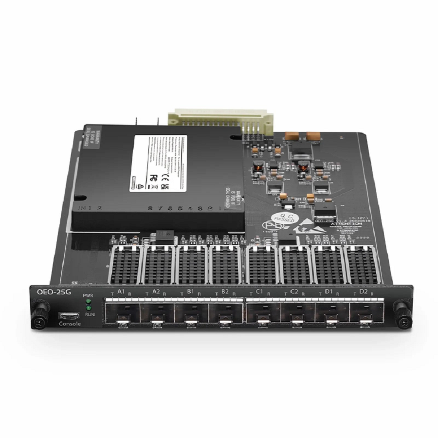 SFPS FMT4DL-OEO25GSFP28, 4 Channels WDM Transponder (Converter) for FMT Managed Chassis, 8 SFP28/SFP+ Slots