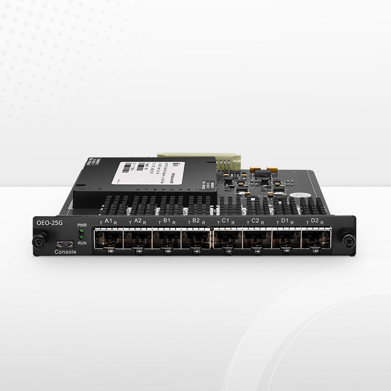SFPS FMT4DL-OEO25GSFP28, 4 Channels WDM Transponder (Converter) for FMT Managed Chassis, 8 SFP28/SFP+ Slots