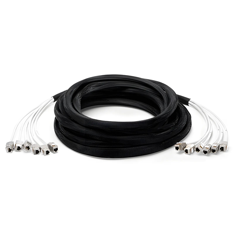 SFPS 16ft (4.9m) 6 Jack to 6 Jack Cat6a Shielded (S/FTP) PVC CMR Pre-Terminated Copper Trunk Cable
