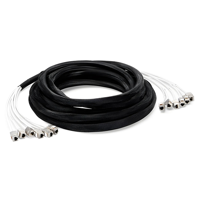 SFPS 66ft (20m) 6 Jack to 6 Jack Cat6a Shielded (S/FTP) PVC CMR Pre-Terminated Copper Trunk Cable