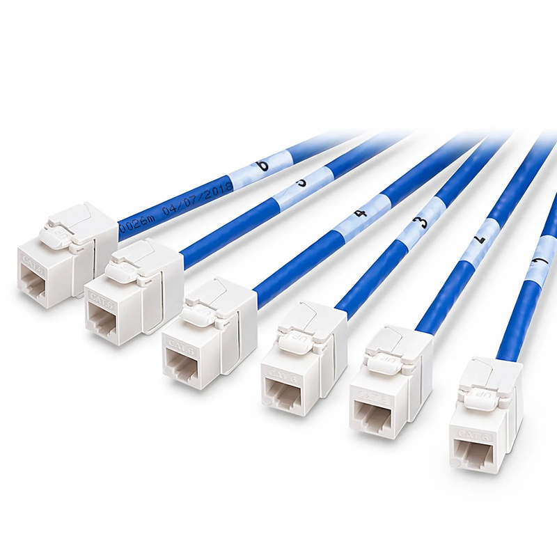 SFPS 23ft (7m) 6 Jack to 6 Jack Cat6 Unshielded (UTP) PVC CMR Blue Pre-Terminated Copper Trunk Cable