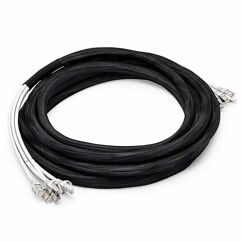 SFPS 49ft (15m) 6 Plug to 6 Plug Cat6a Shielded (S/FTP) PVC CMR Pre-Terminated Copper Trunk Cable