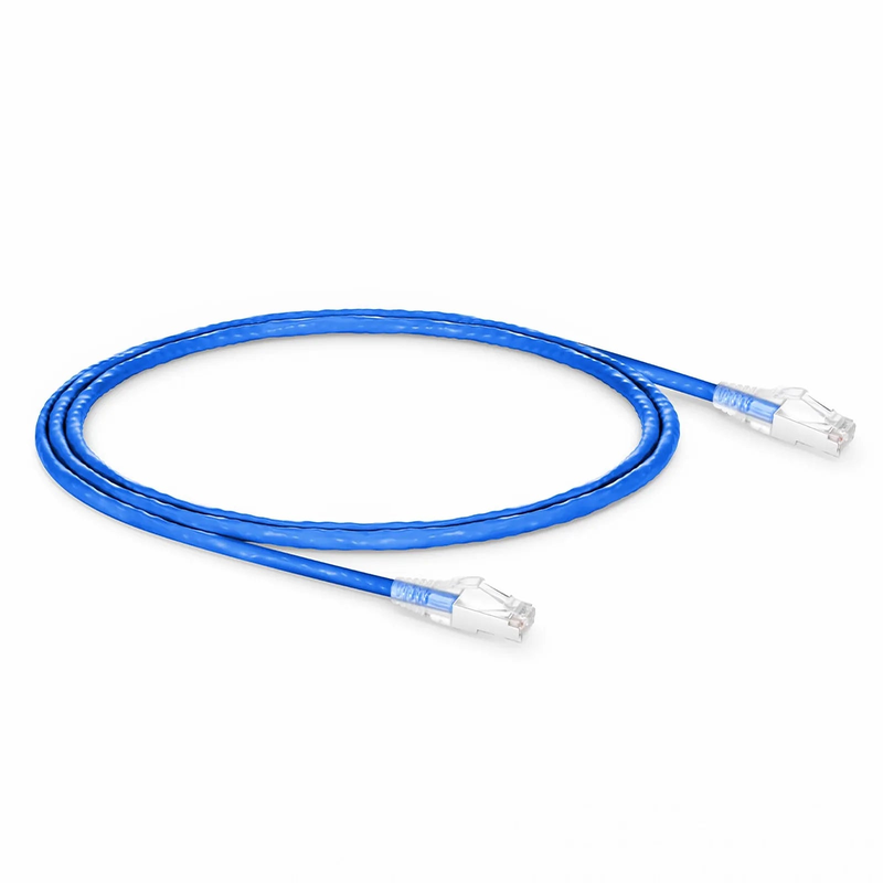 SFPS 3ft (0.9m) Cat6a 26AWG Snagless Shielded (S/FTP) PVC CM Ethernet Network Patch Cable, Blue