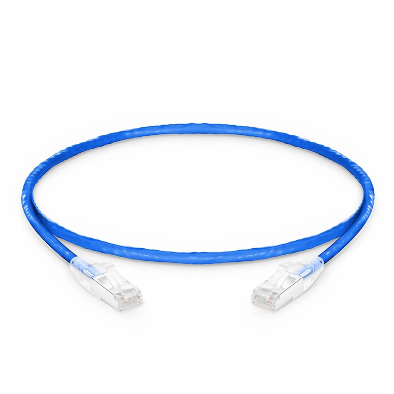 SFPS 1ft (0.3m) Cat6a 26AWG Snagless Shielded (S/FTP) PVC CM Ethernet Network Patch Cable, Blue