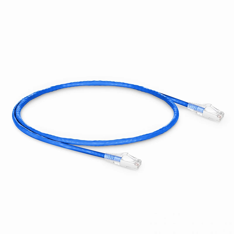 SFPS 1ft (0.3m) Cat6a 26AWG Snagless Shielded (S/FTP) PVC CM Ethernet Network Patch Cable, Blue