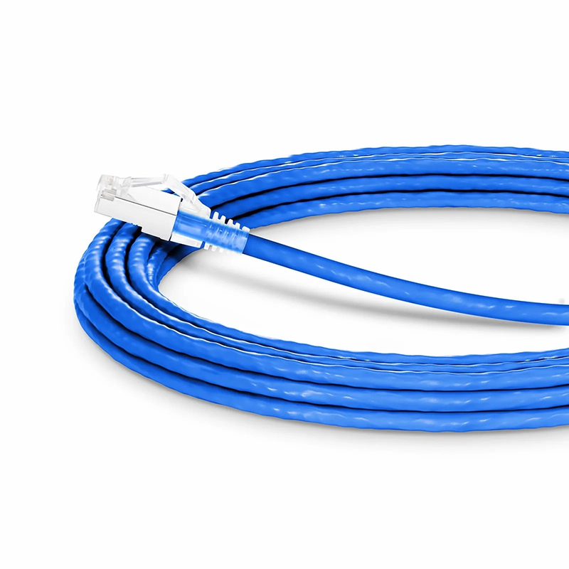 SFPS 20ft (6.1m) Cat6a 26AWG Snagless Shielded (S/FTP) PVC CM Ethernet Network Patch Cable, Blue