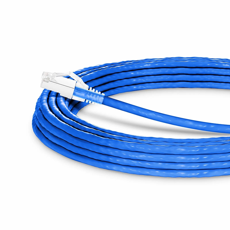 SFPS 33ft (10m) Cat6a 26AWG Snagless Shielded (S/FTP) PVC CM Ethernet Network Patch Cable, Blue