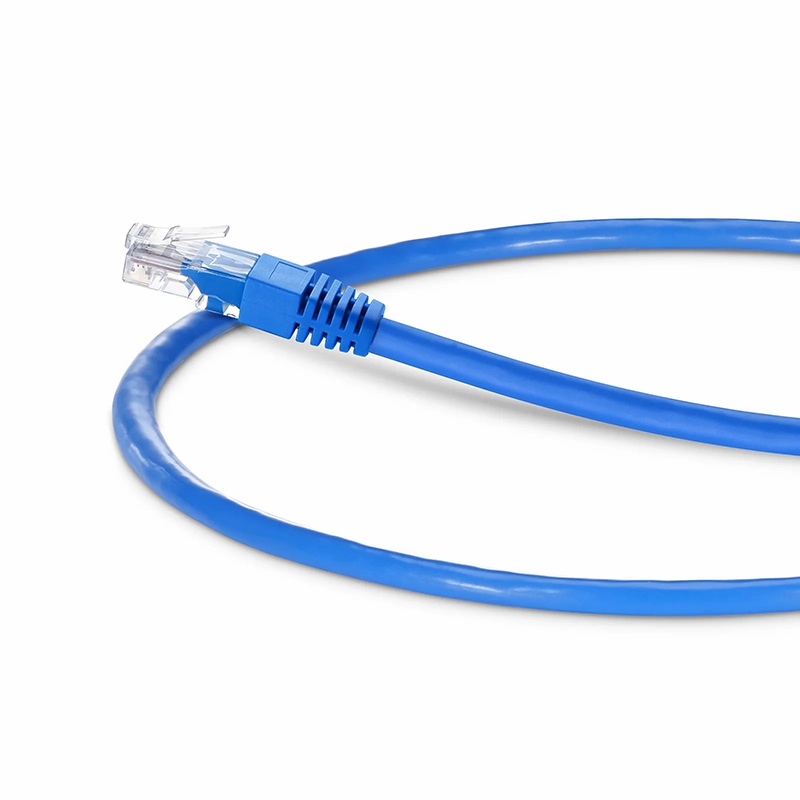 SFPS 1ft (0.3m) 90 Degree Cat6 26AWG Snagless Unshielded (U/UTP) PVC CM Ethernet Network Patch Cable, RJ45 Right Angle Down Male to RJ45 Male, Blue