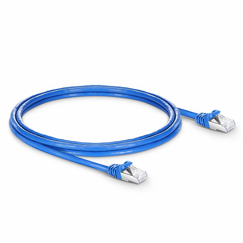 SFPS 7ft (2.1m) Cat6a 26AWG Snagless Shielded (S/FTP) PVC CM Ethernet Network Patch Cable, Blue