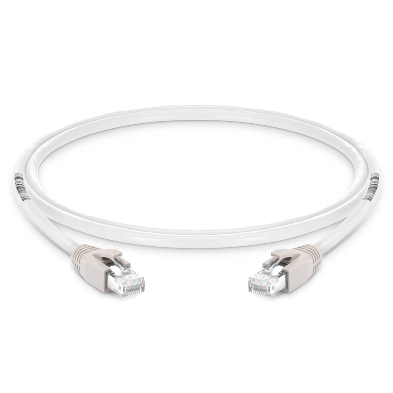 SFPS 3ft (0.9m) Cat8 24AWG Snagless Shielded (S/FTP) PVC CM Ethernet Network Patch Cable, PoE++, 40G, 2GHz, Off-White