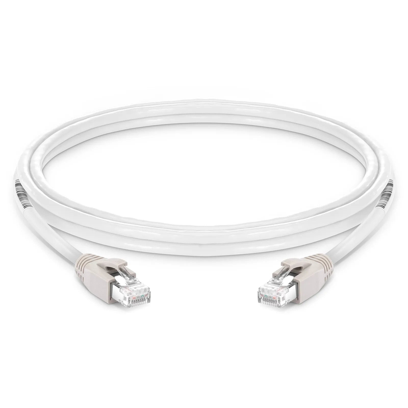 SFPS 7ft (2.1m) Cat8 24AWG Snagless Shielded (S/FTP) PVC CM Ethernet Network Patch Cable, PoE++, 40G, 2GHz, Off-White