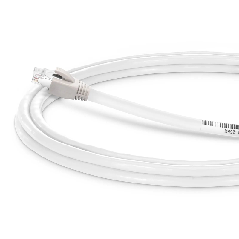 SFPS 7ft (2.1m) Cat8 24AWG Snagless Shielded (S/FTP) PVC CM Ethernet Network Patch Cable, PoE++, 40G, 2GHz, Off-White