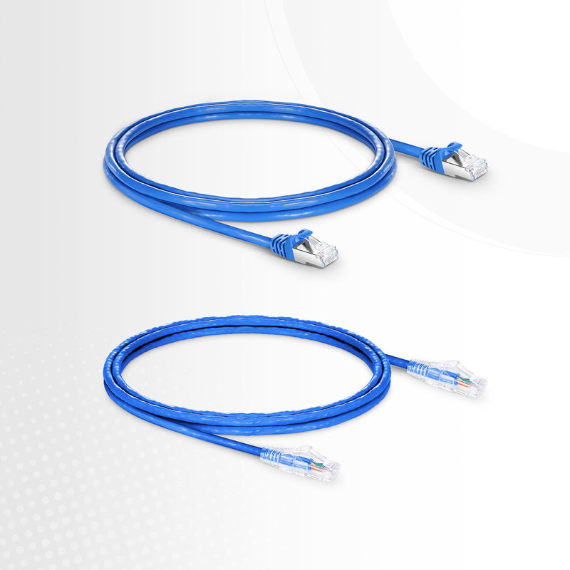SFPS 1.5ft (0.5m) Cat6 Snagless Unshielded (U/UTP) PVC CM Small Diameter High-Flex Ethernet Network Patch Cable, Blue, (24pcs/pack)