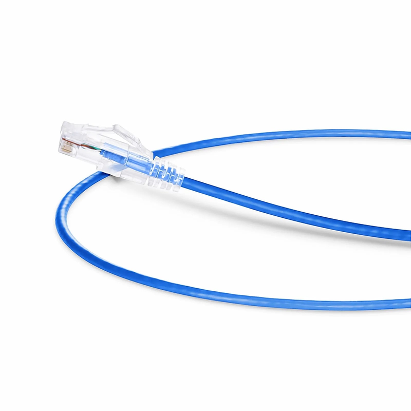 SFPS 1.5ft (0.5m) Cat6 Snagless Unshielded (U/UTP) PVC CM Small Diameter High-Flex Ethernet Network Patch Cable, Blue, (24pcs/pack)