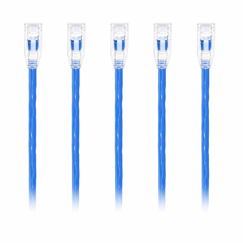 SFPS 12ft (3.7m) Cat6 24AWG Snagless Unshielded (U/UTP) PVC CM Ethernet Network Patch Cable, Blue, (5pcs/pack)