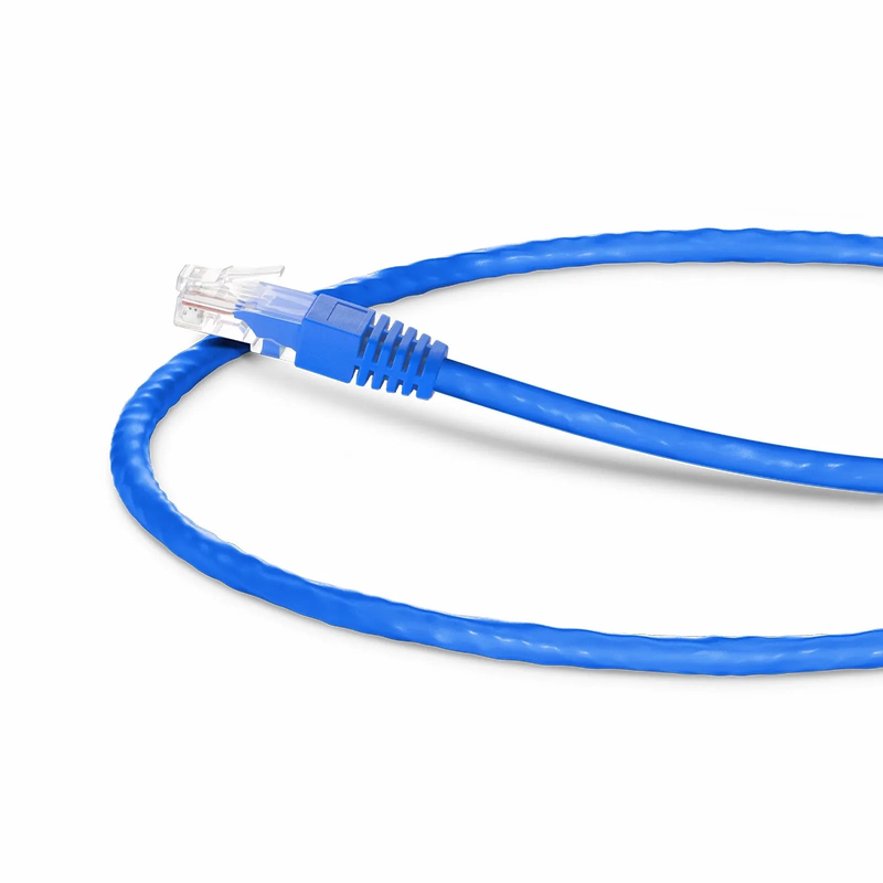 SFPS 1ft (0.3m) 90 Degree Cat6 26AWG Snagless Unshielded (U/UTP) PVC CM Ethernet Network Patch Cable, RJ45 Right Angle UP Male to RJ45 Male, Blue