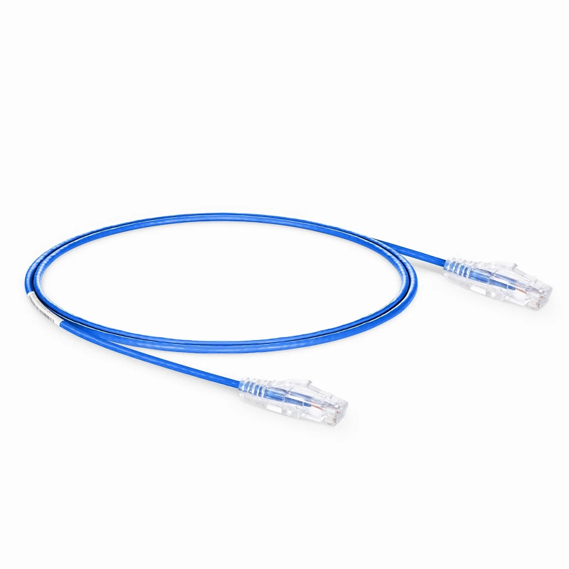 SFPS 6ft (1.8m) Cat6a 28AWG Snagless Unshielded (U/UTP) CM/LSZH Small Diameter High-Flex Ethernet Network Patch Cable, Blue