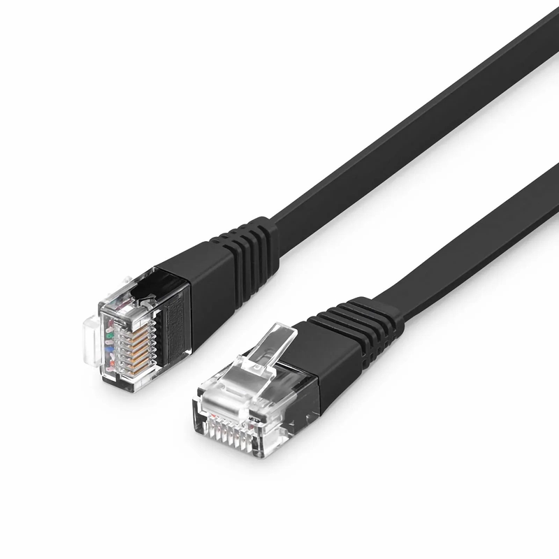 SFPS 5ft (1.5m) Flat Cat6 32AWG Snagless Unshielded (U/UTP) PVC Ethernet Network Patch Cable, Black