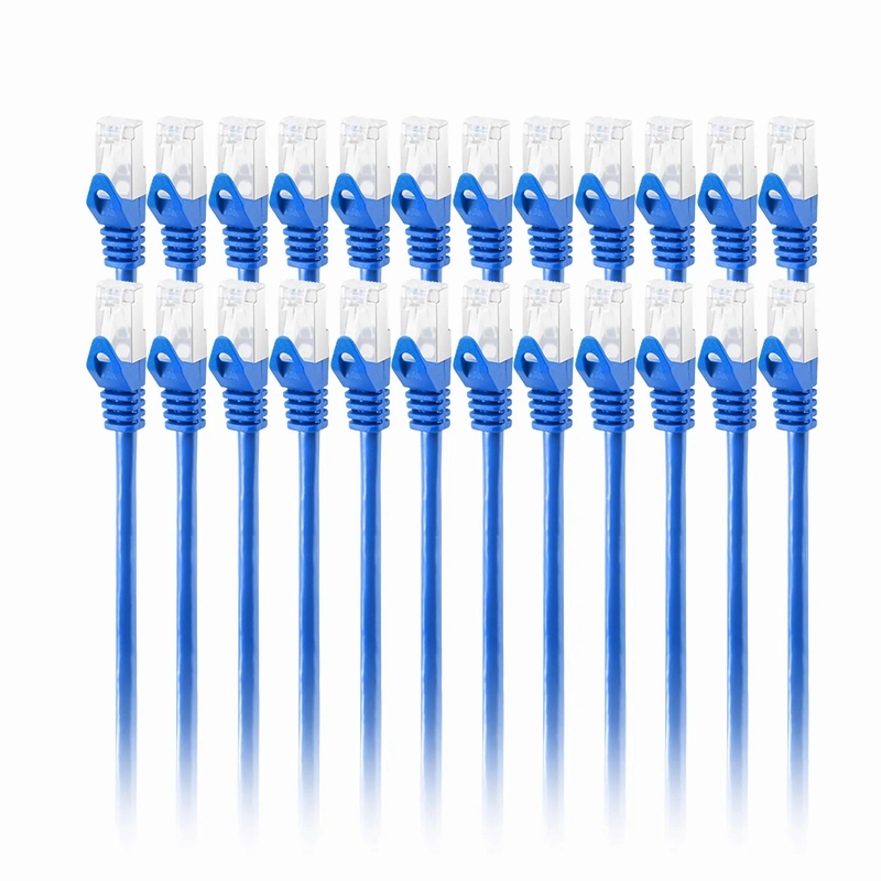 SFPS 3ft (0.9m) Cat6a 26AWG Snagless Shielded (S/FTP) PVC CM Ethernet Network Patch Cable, Blue, 24Pcs/pack