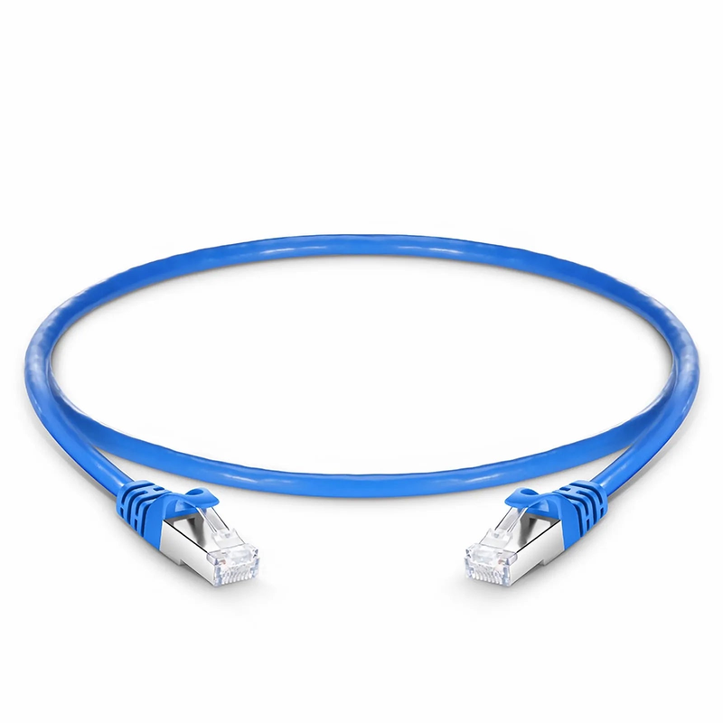 SFPS 2ft (0.6m) Cat6a 26AWG Snagless Shielded (S/FTP) PVC CM Ethernet Network Patch Cable, Blue, 24Pcs/pack