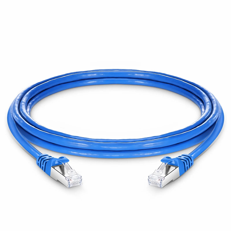 SFPS 1ft (0.3m) Cat6a 26AWG Snagless Shielded (S/FTP) PVC CM Ethernet Network Patch Cable, Blue, 10Pcs/pack