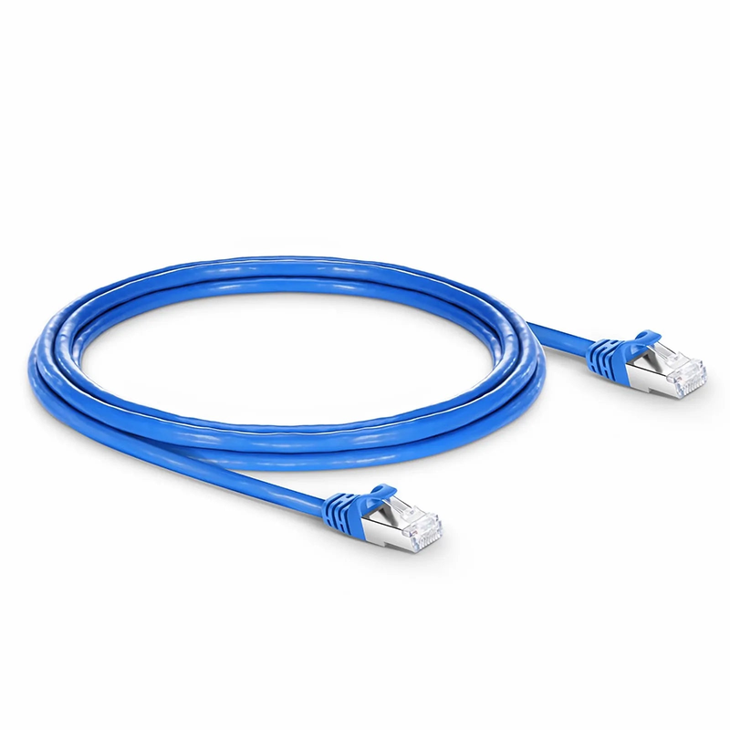 SFPS 5ft (1.5m) Cat6a 26AWG Snagless Shielded (S/FTP) PVC CM Ethernet Network Patch Cable, Blue, 10Pcs/pack