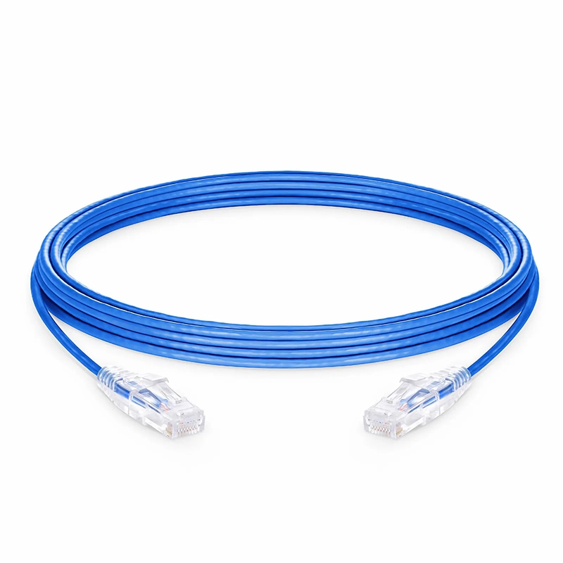 SFPS 80ft (24.4m) Cat6 28AWG Snagless Unshielded (U/UTP) PVC CM Small Diameter High-Flex Ethernet Network Patch Cable, Blue