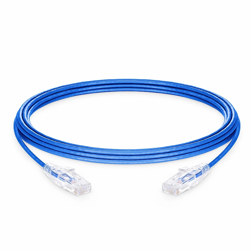 SFPS 20ft (6.1m) Cat6 28AWG Snagless Unshielded (U/UTP) PVC CM Small Diameter High-Flex Ethernet Network Patch Cable, Blue