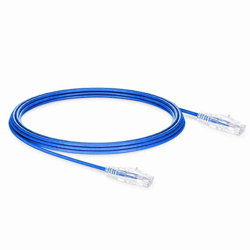SFPS 19ft (5.8m) Cat6 28AWG Snagless Unshielded (U/UTP) PVC CM Small Diameter High-Flex Ethernet Network Patch Cable, Blue