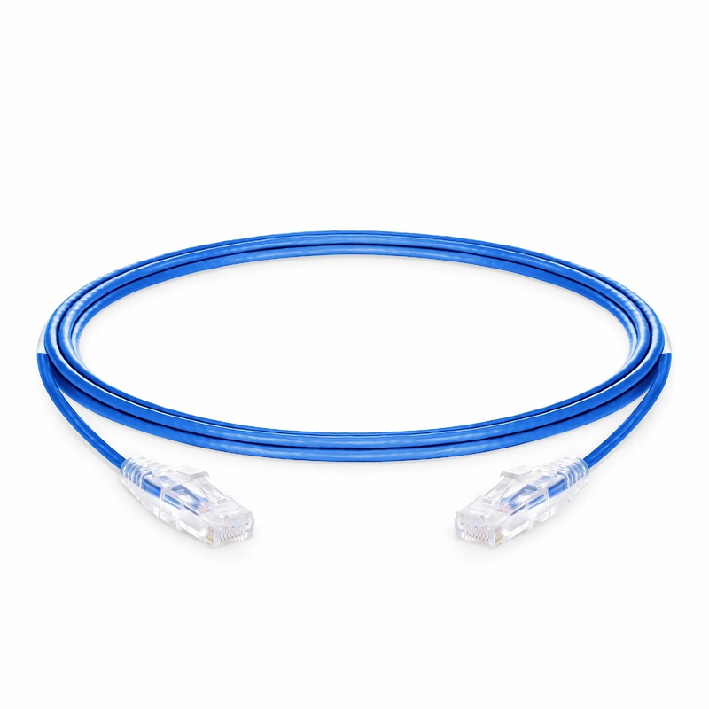 SFPS 14ft (4.3m) Cat6 28AWG Snagless Unshielded (U/UTP) PVC CM Small Diameter High-Flex Ethernet Network Patch Cable, Blue