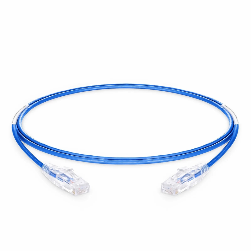 SFPS 8ft (2.4m) Cat6 28AWG Snagless Unshielded (U/UTP) PVC CM Small Diameter High-Flex Ethernet Network Patch Cable, Blue