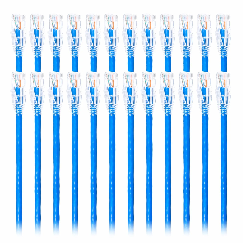 SFPS 3ft (0.9m) Cat6 Snagless Unshielded (U/UTP) PVC CM Ethernet Network Patch Cable, Blue, (24pcs/pack)